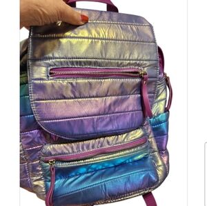 Iridescent Purple and Blue Quilted Women's Backpack